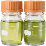Corning PYREX 100ml Round Media Bottle with GL45 Orange Cap Pack of 2-0