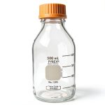 Pyrex 500mL Round Media Storage Bottle with GL45 Orange Screw Cap-0