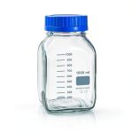 United Scientific Wide Mouth Media Storage Bottle with GL80 Screw Cap - Borosilicate Glass Bottles with Caps - Premium Scientific Glassware for Labs, Classroom, or Home Use, 1000mL (1L), PK/10-0