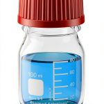 Biomed Solutions Media Storage bottle Borosilicate 3.3 Glass Container with PBT GL45 Screw Cap,PBT Pour Ring and PTFE Septa,Sterile,100mL,2/Pk-0