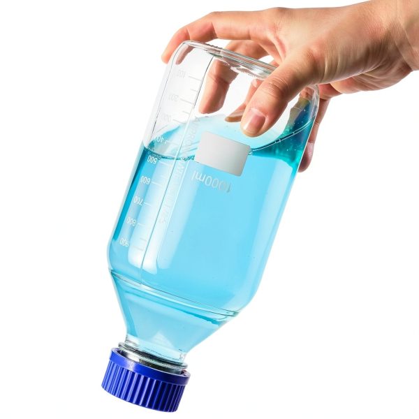 Yopay 4 Pack Glass Media Bottle 1000ml with GL45 Blue Screw Cap-2