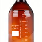 stonylab Amber Glass Graduated Round Media Storage Bottles with GL45 Screw Cap, 1000 ml, 1 Pack-0