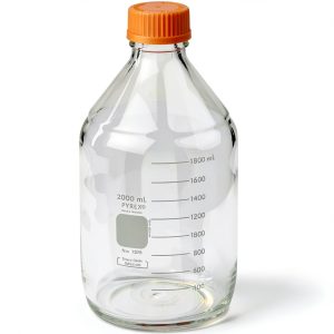 Pyrex 1395-2LCNEa 2L Round Media Storage Bottles, with GL45 Screw Cap, E, Glass-0