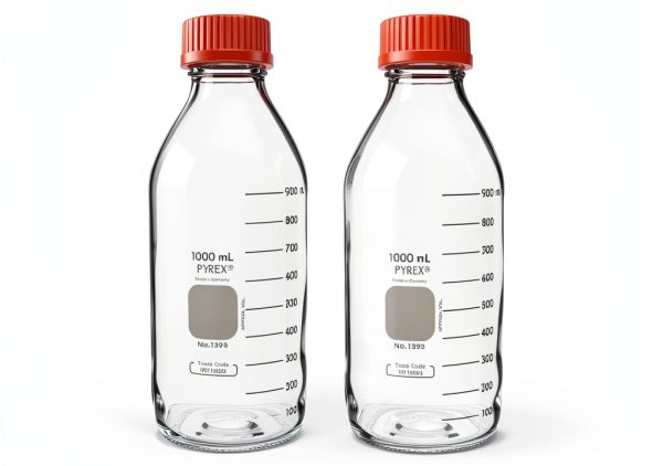 Pyrex Round Media Storage Bottle 1L Borosilicate Leak‑Proof Lab Glass-0