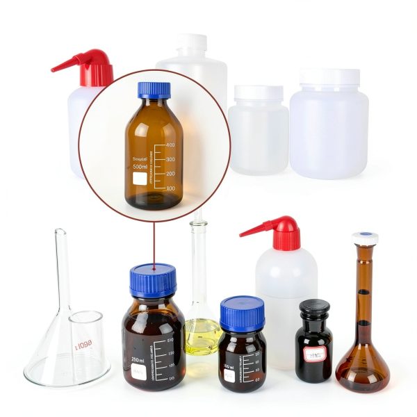stonylab Amber Glass Graduated Round Media Storage Bottles with GL45 Screw Cap, 1000 ml, 1 Pack-5